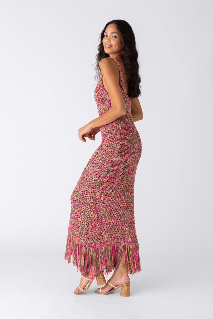 Alexa Crochet Fringed Midi Dress - fab'rik