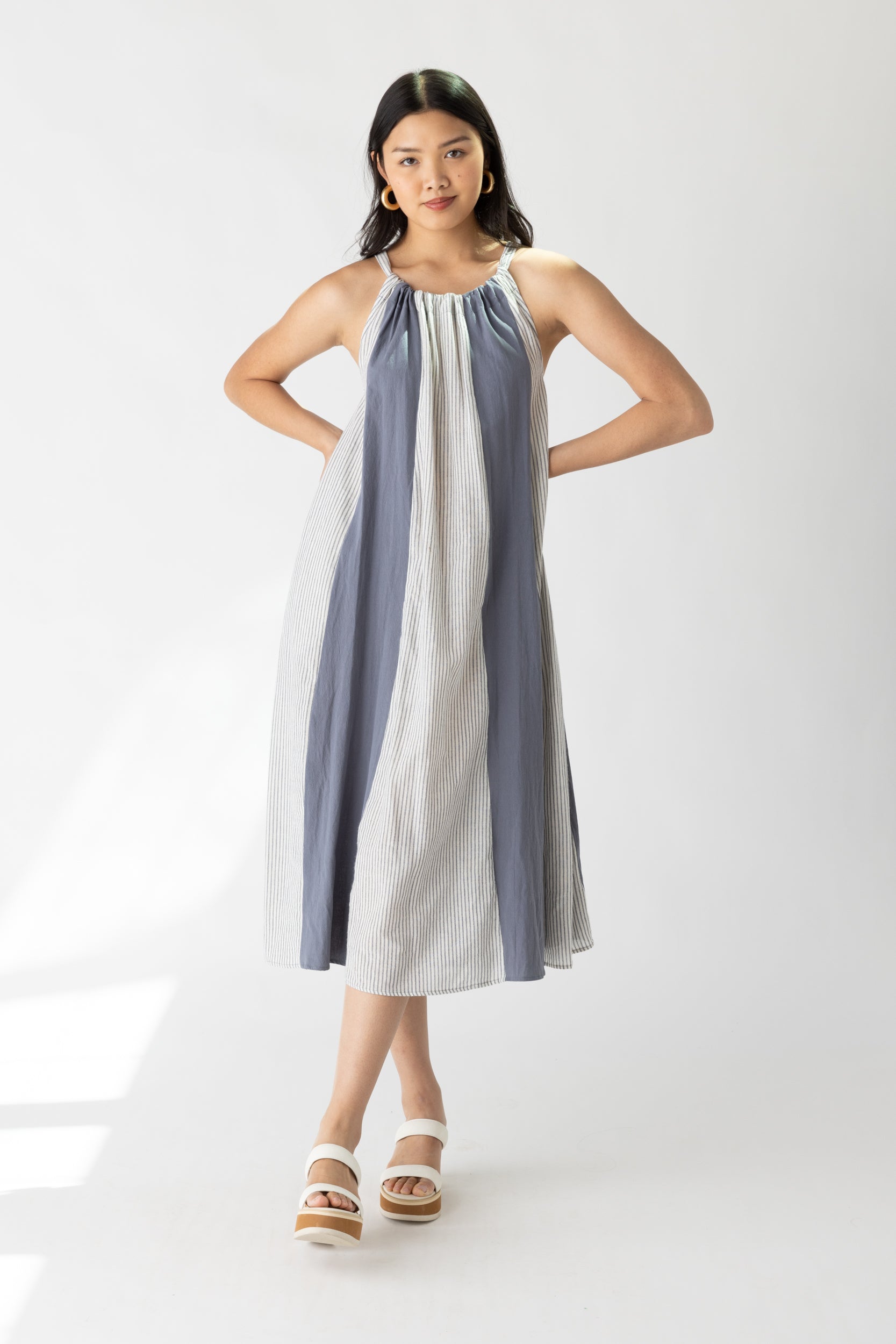 Lilia Striped Maxi Dress - fab'rik