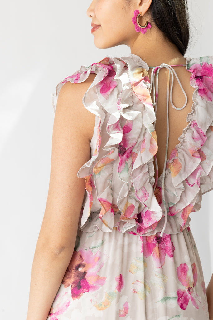 Elena Raffia Flower Cut Hoops - fab'rik