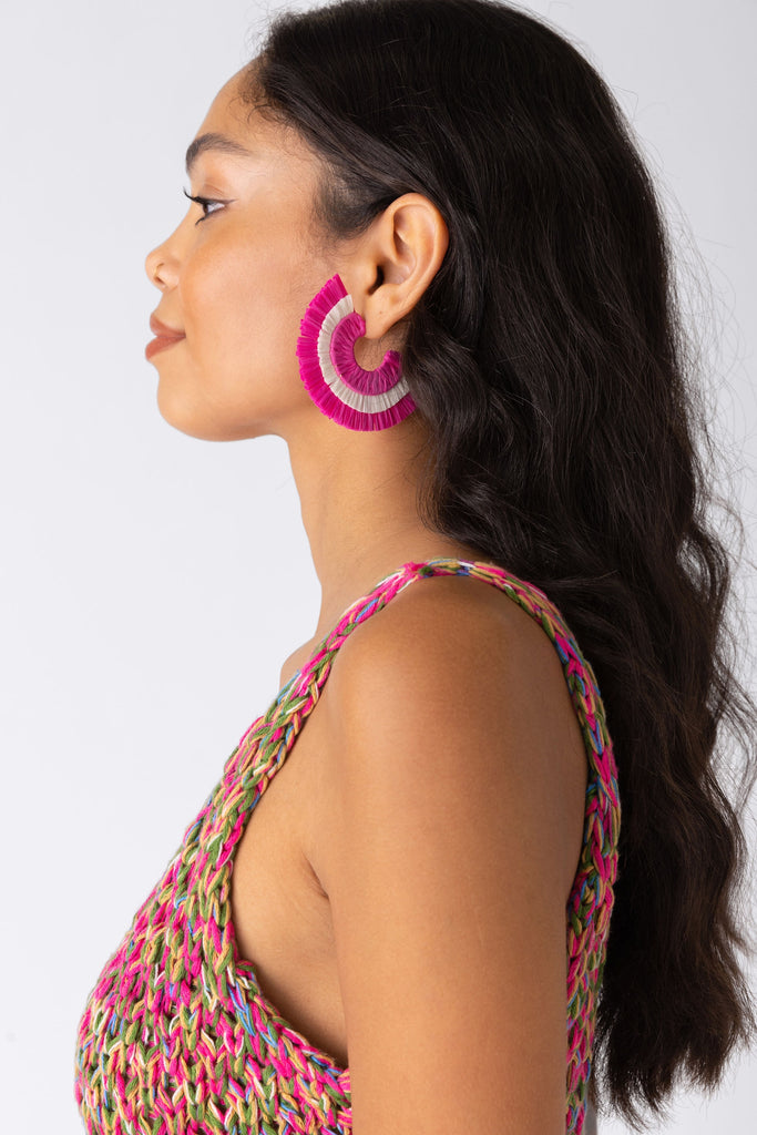 Jen Raffia Fan Hoops - fab'rik