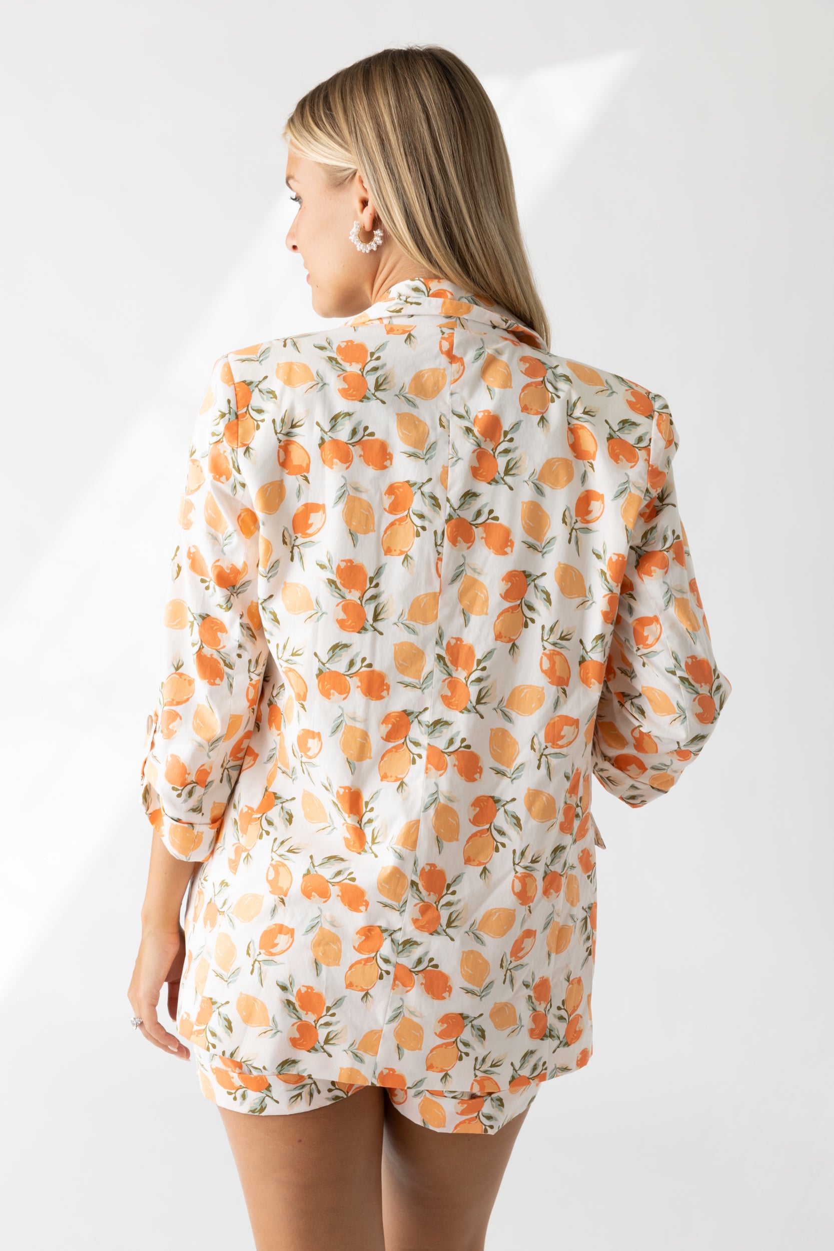 Isabel Peach Printed Blazer - fab'rik