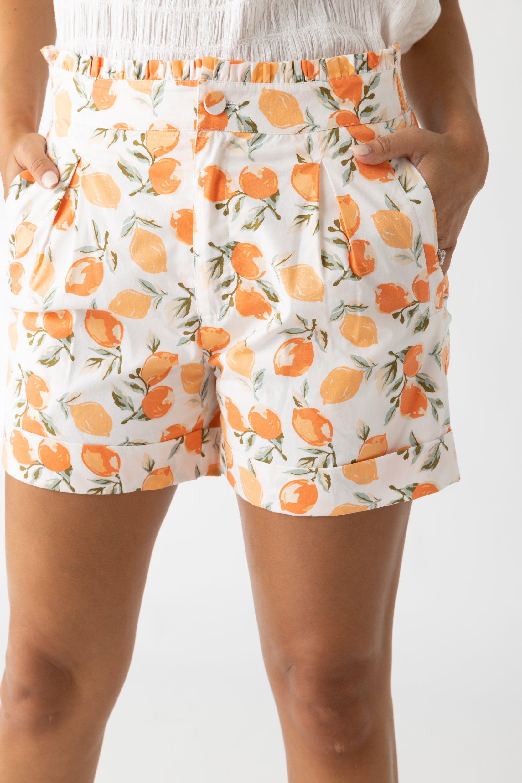 Isabel Peach Printed Shorts - fab'rik