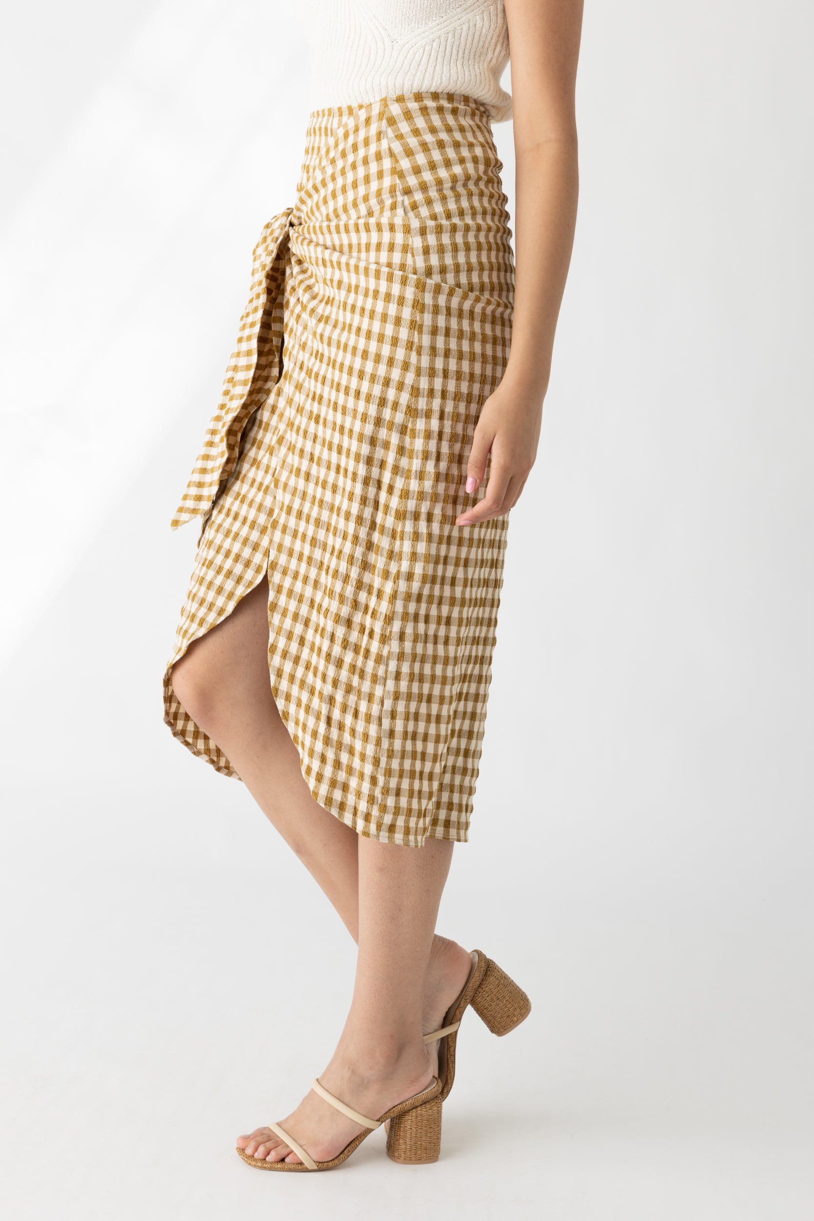 Gabi Check Print Tie Skirt - fab'rik