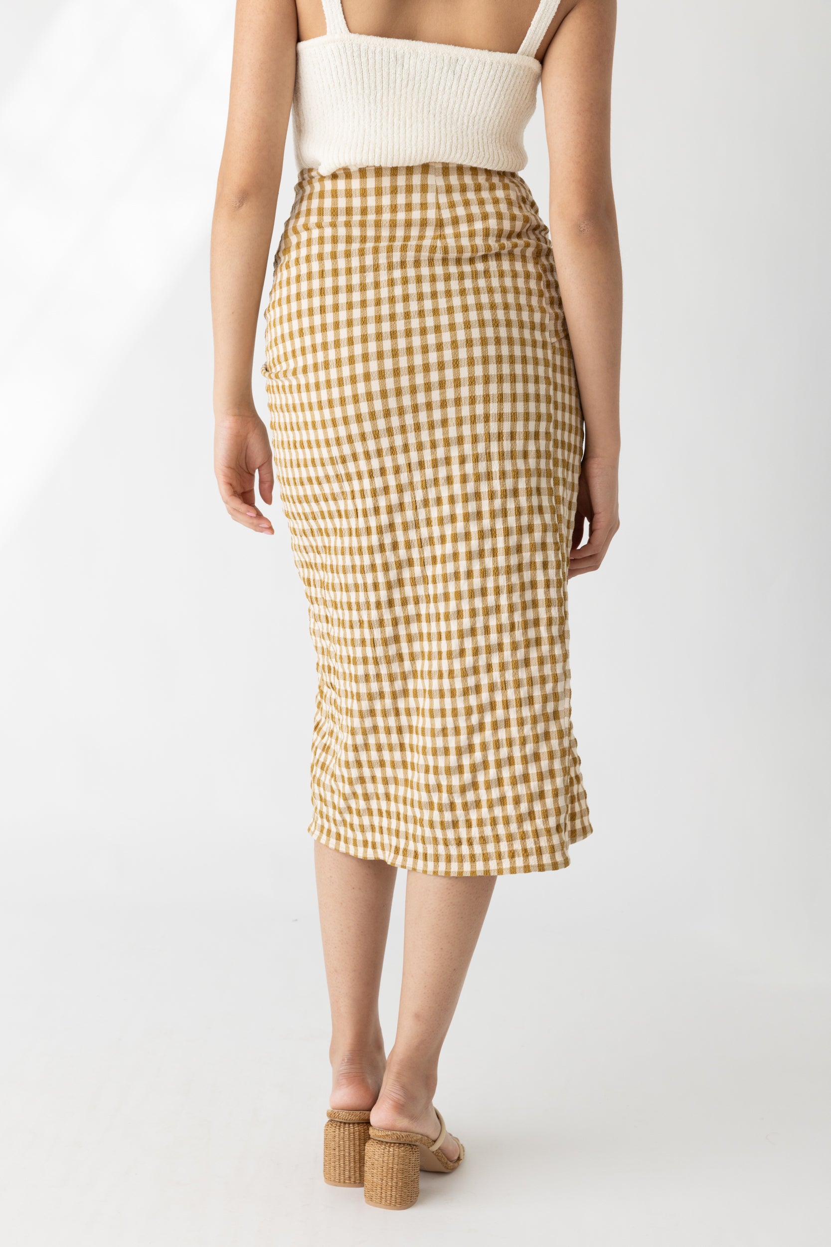 Gabi Check Print Tie Skirt - fab'rik