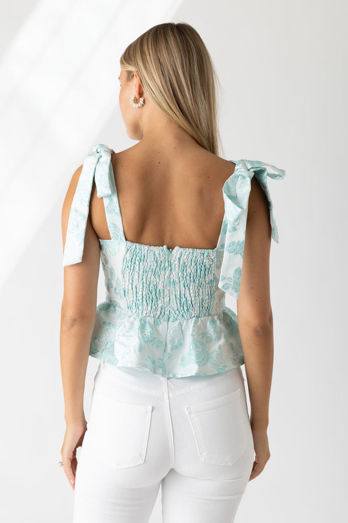 Myra Brocade Peplum Top - fab'rik