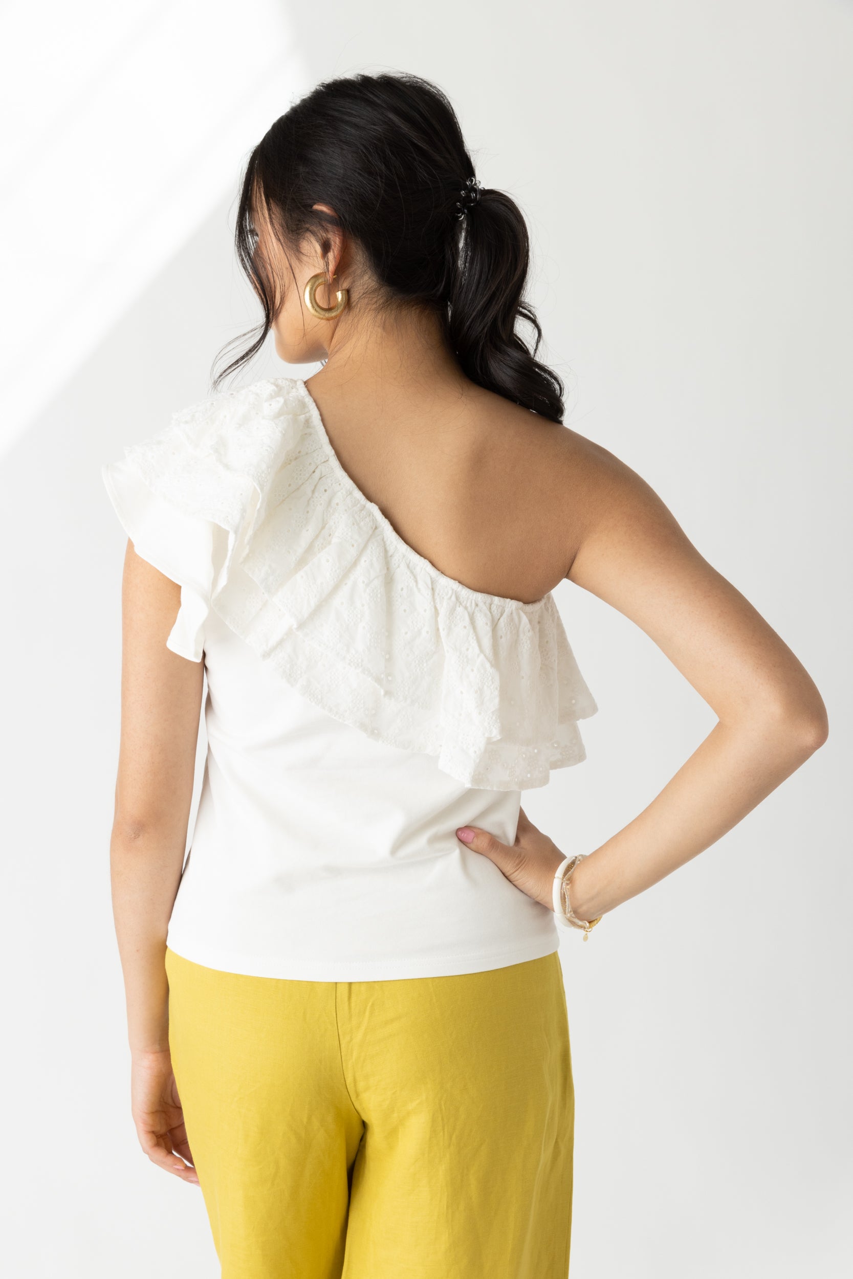 Merida Eyelet One Shoulder Top - fab'rik