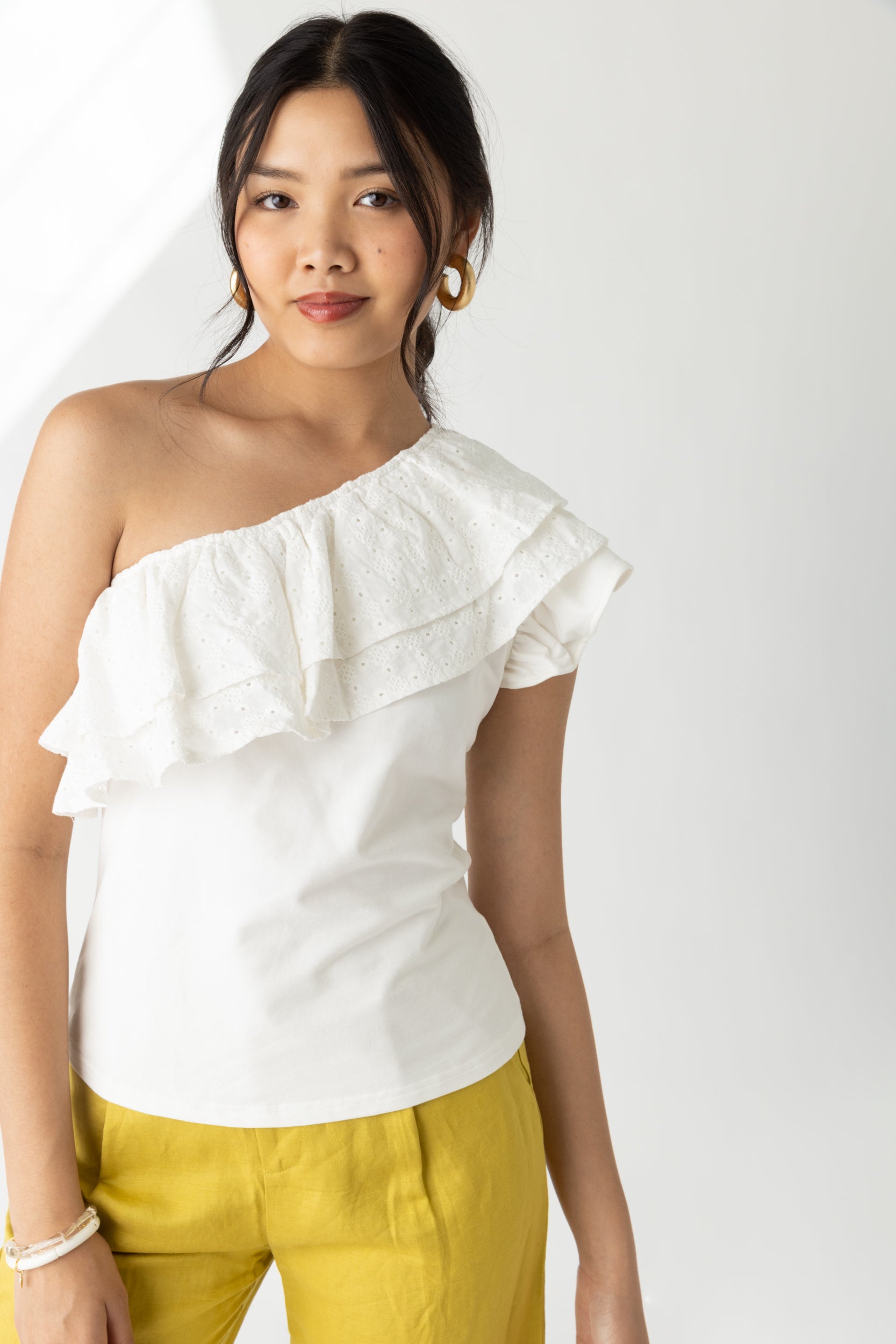 Merida Eyelet One Shoulder Top - fab'rik