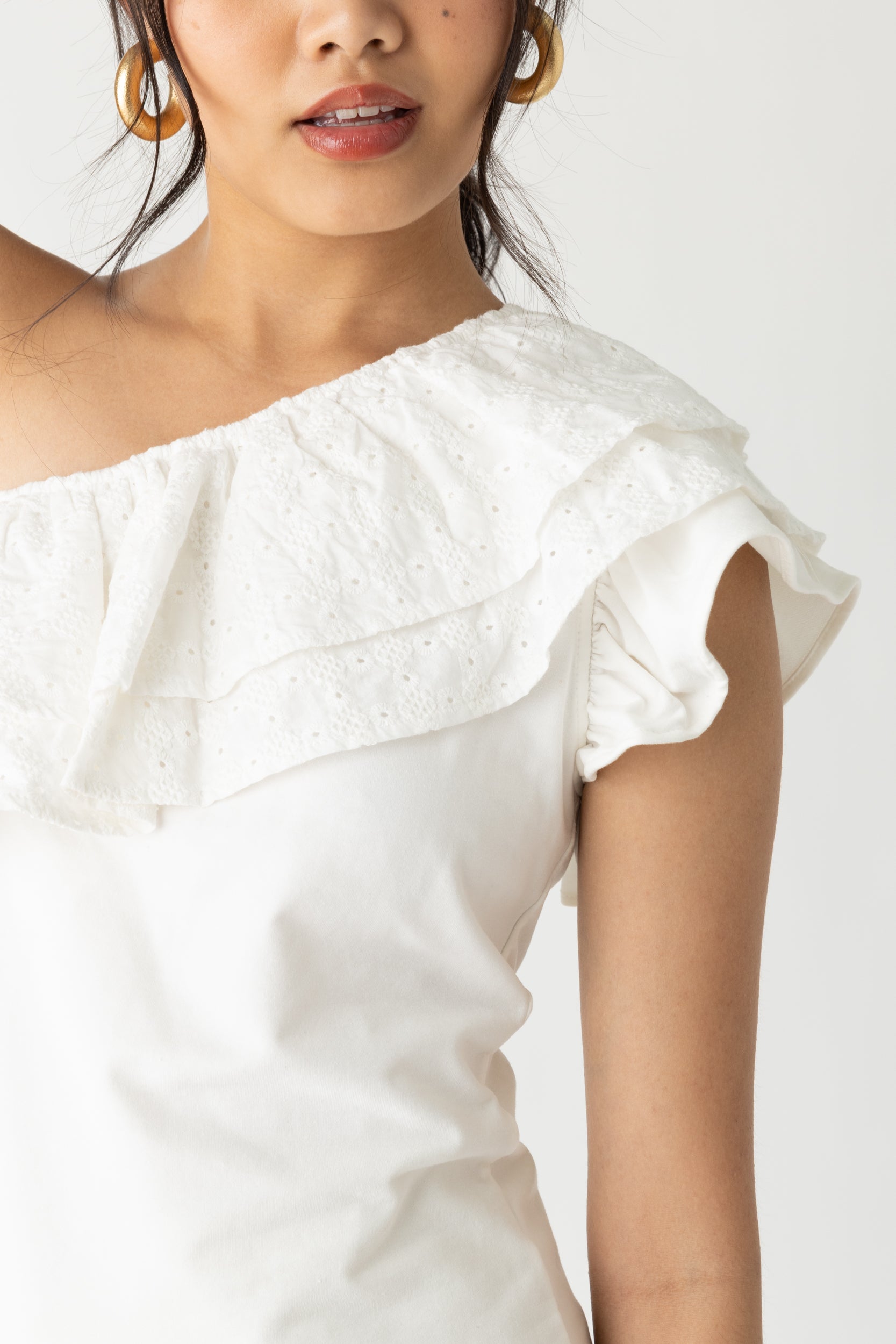 Merida Eyelet One Shoulder Top - fab'rik