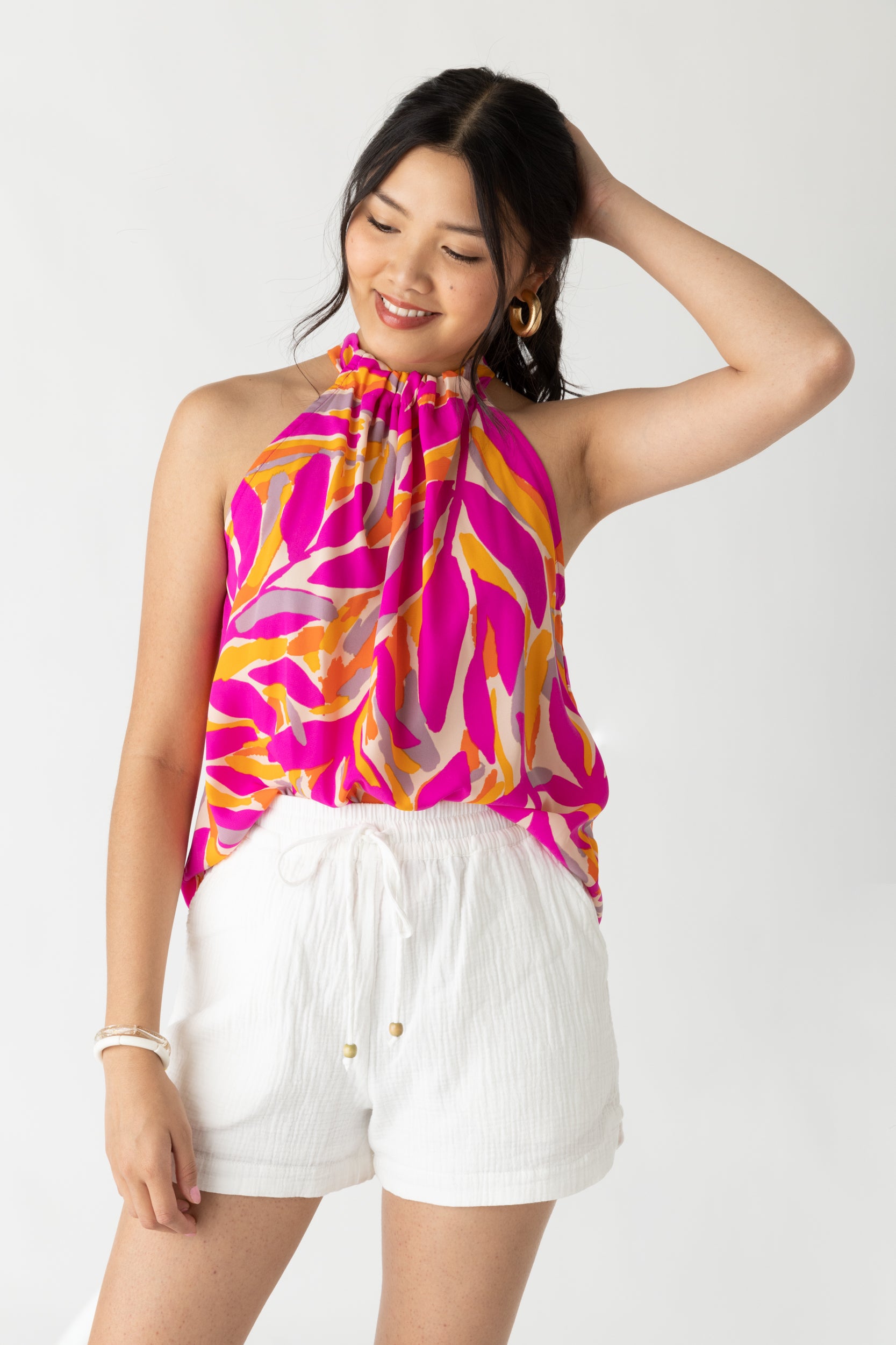 Amelia Printed Halter Top - fab'rik
