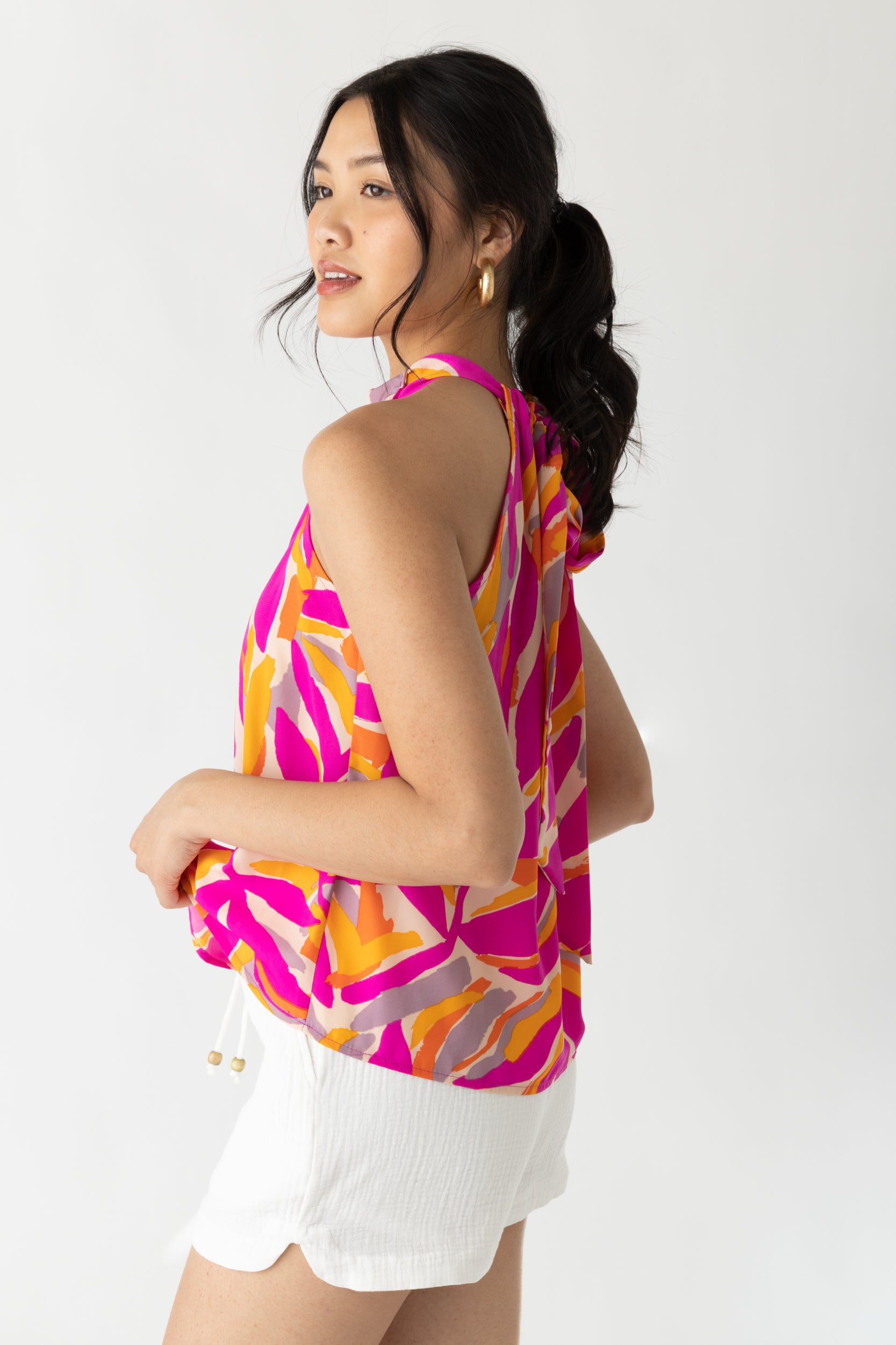 Amelia Printed Halter Top - fab'rik