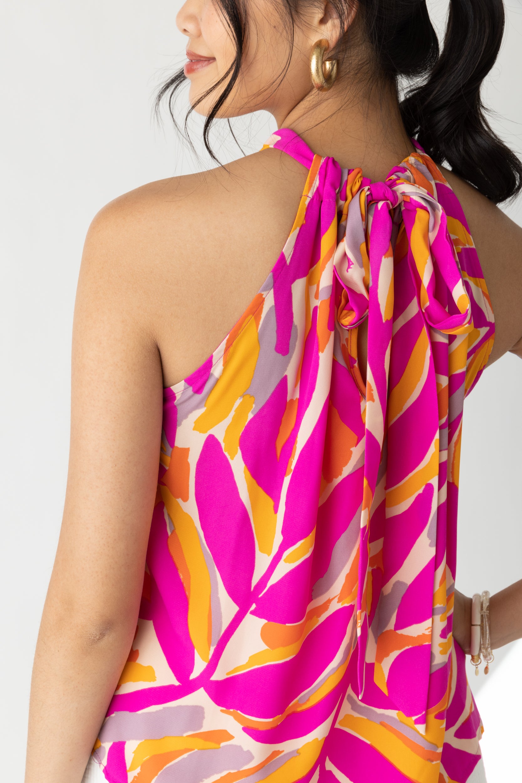 Amelia Printed Halter Top - fab'rik