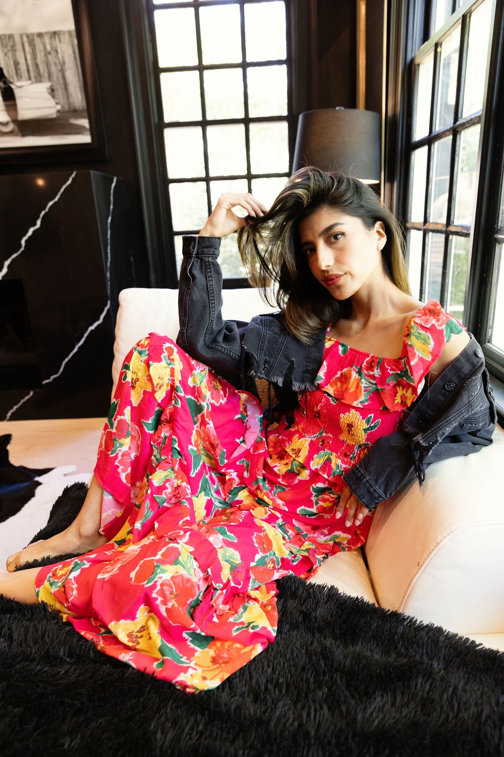 The Whitis Printed Midi Dress - fab'rik