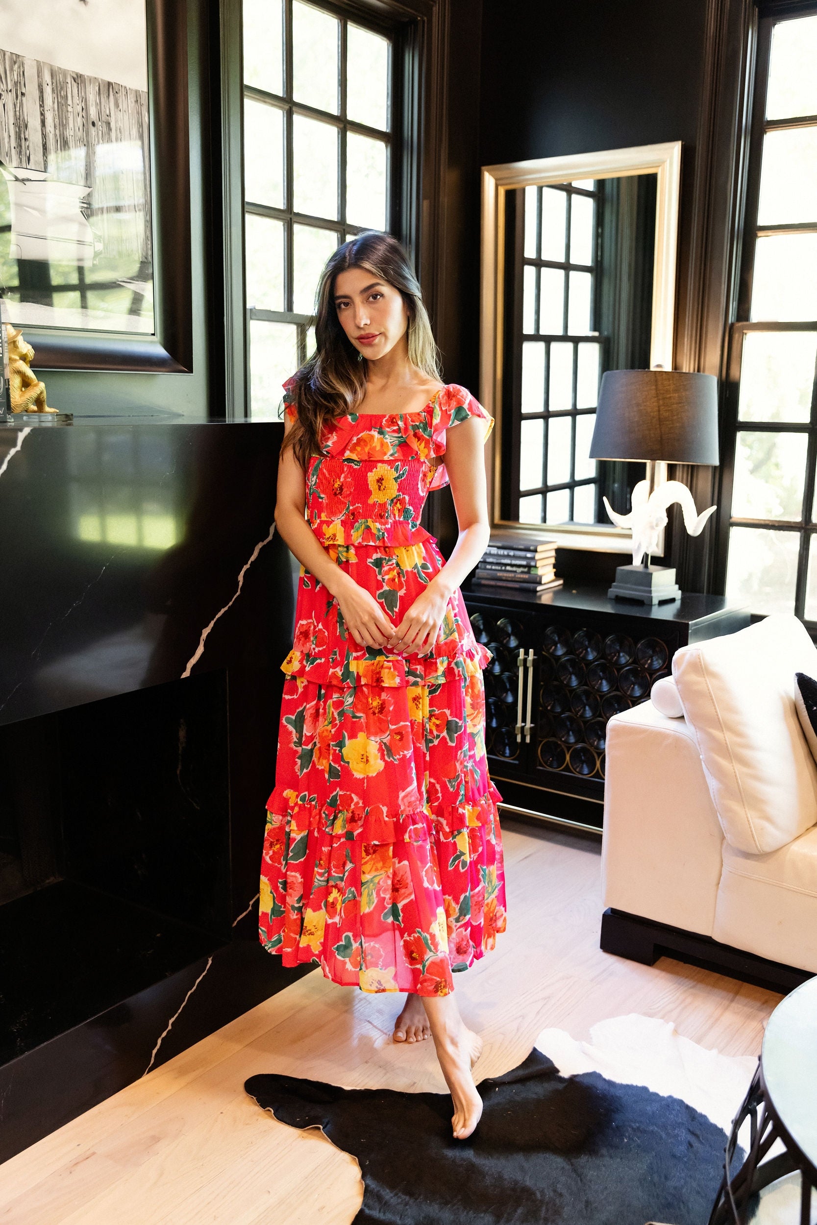 The Whitis Printed Midi Dress - fab'rik