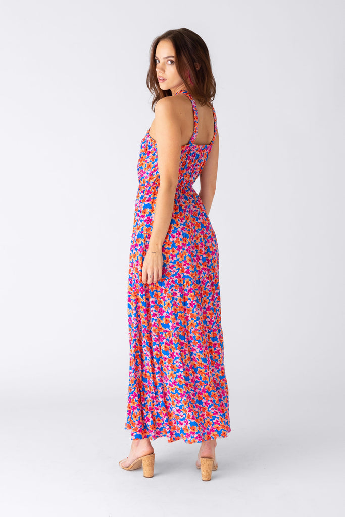 Lowri Floral Halter Neckline Maxi Dress - fab'rik