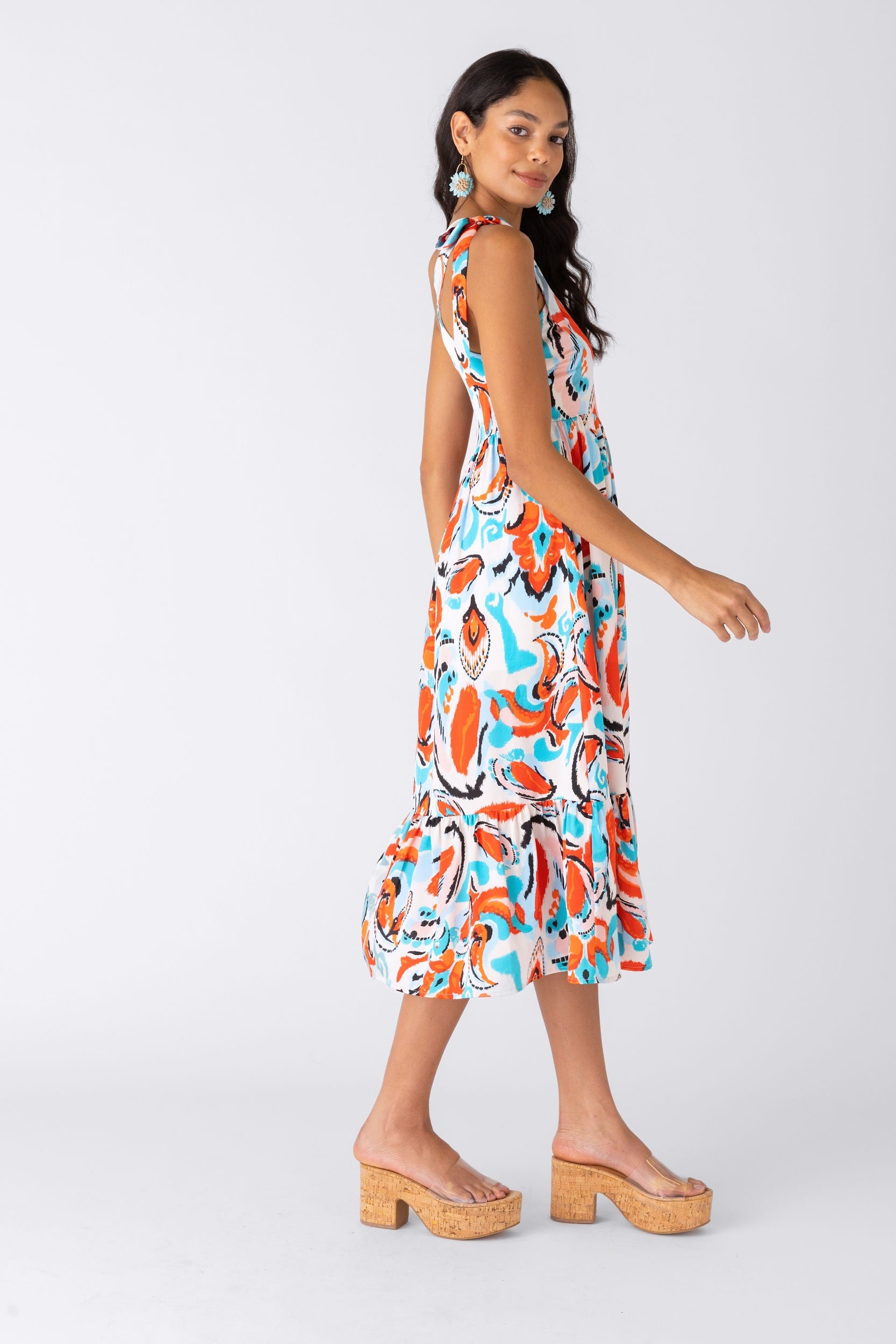Milli Printed One Shoulder Midi Dress - fab'rik