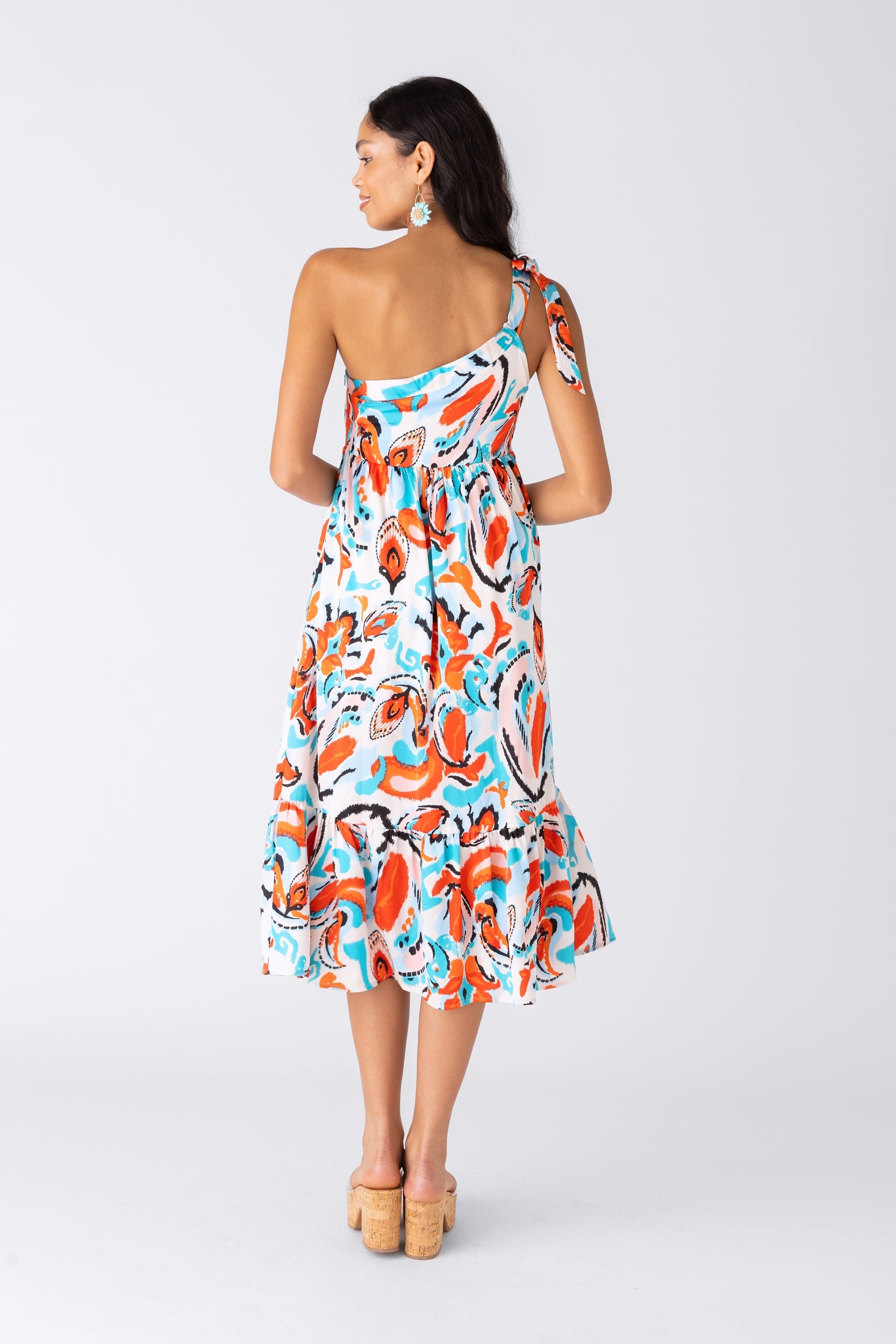 Milli Printed One Shoulder Midi Dress - fab'rik