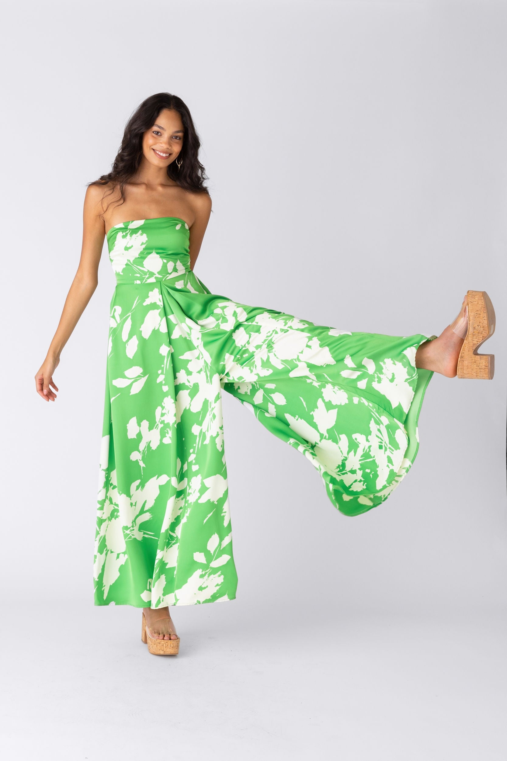 Rhodes Floral Strapless Jumpsuit - fab'rik