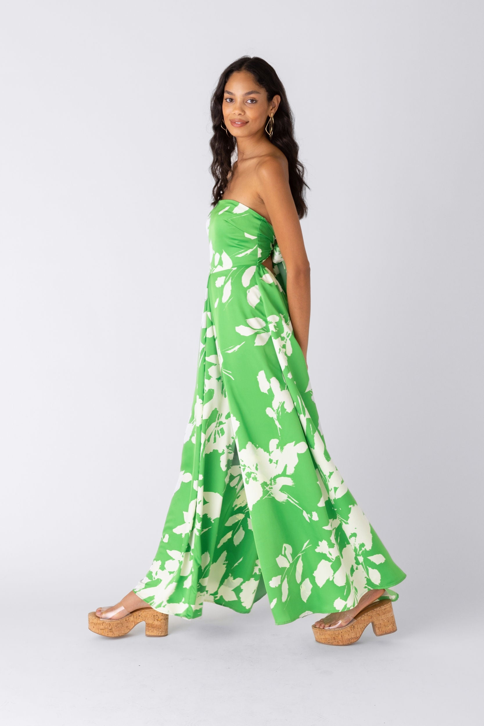 Rhodes Floral Strapless Jumpsuit - fab'rik