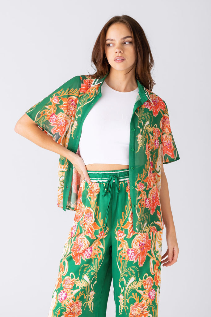Ela Floral Button Down Blouse - fab'rik