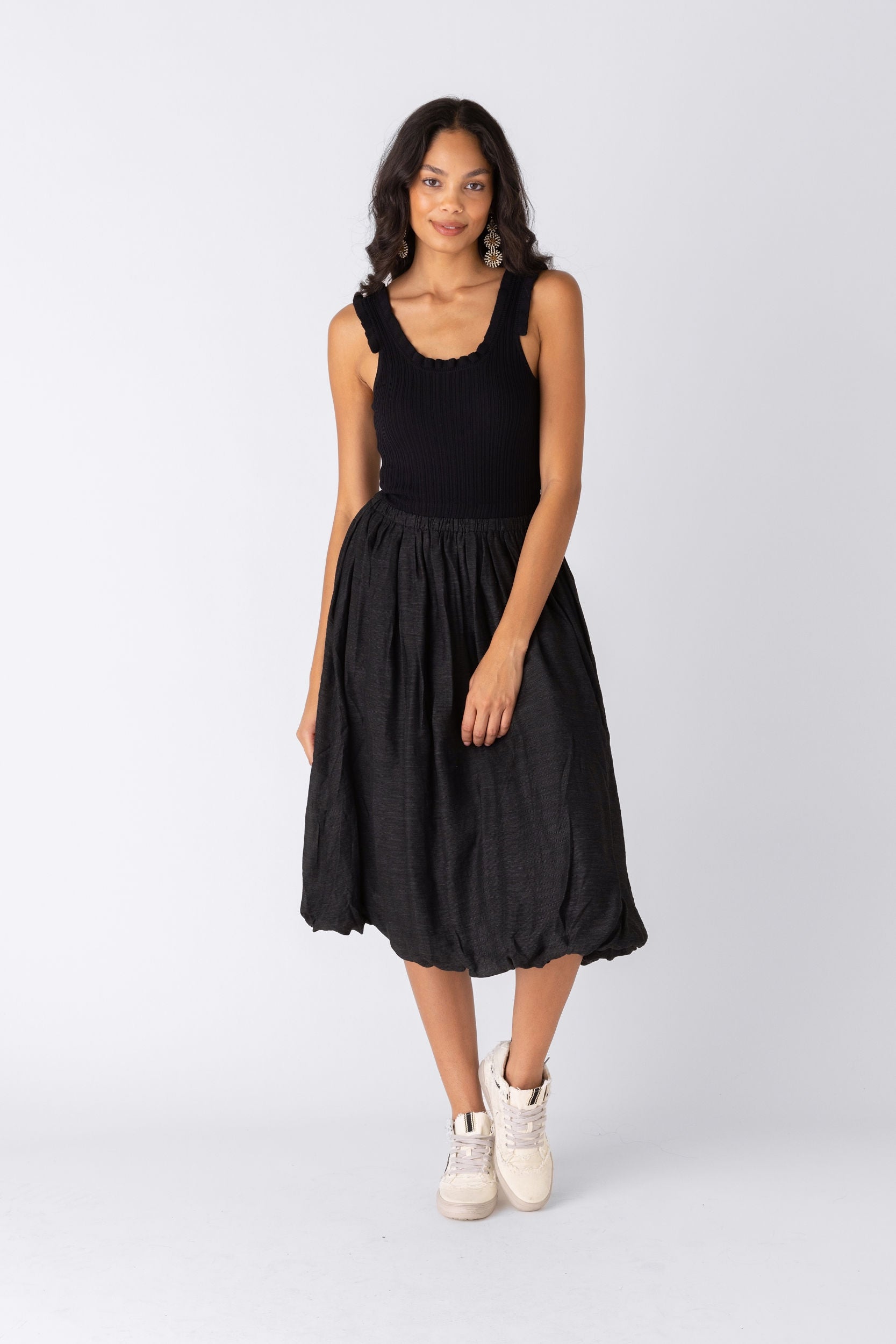 Alice Knit Woven Mix Midi Dress - fab'rik