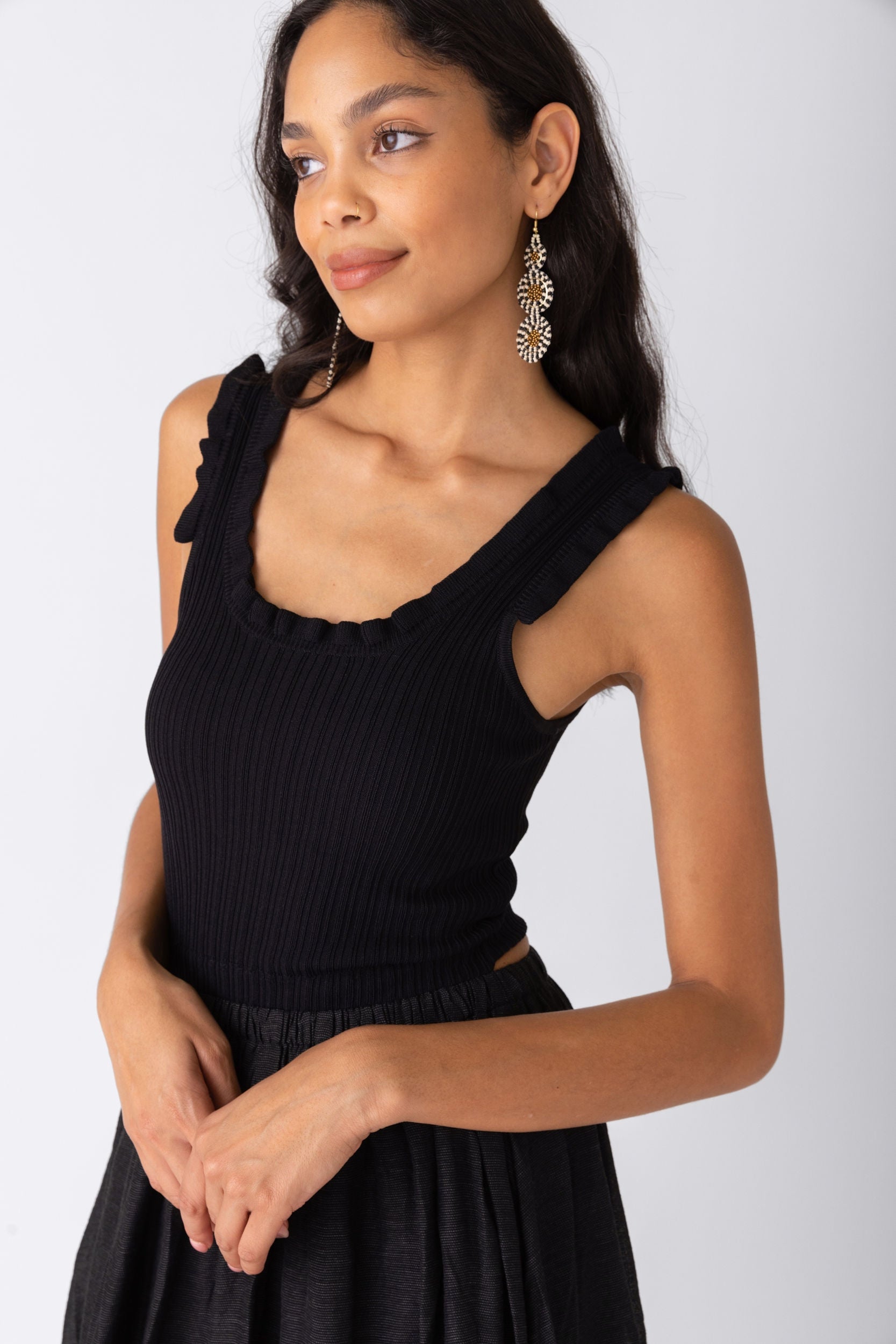 Alice Knit Woven Mix Midi Dress - fab'rik