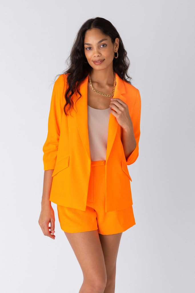 Anya Shirred Sleeve Blazer - fab'rik