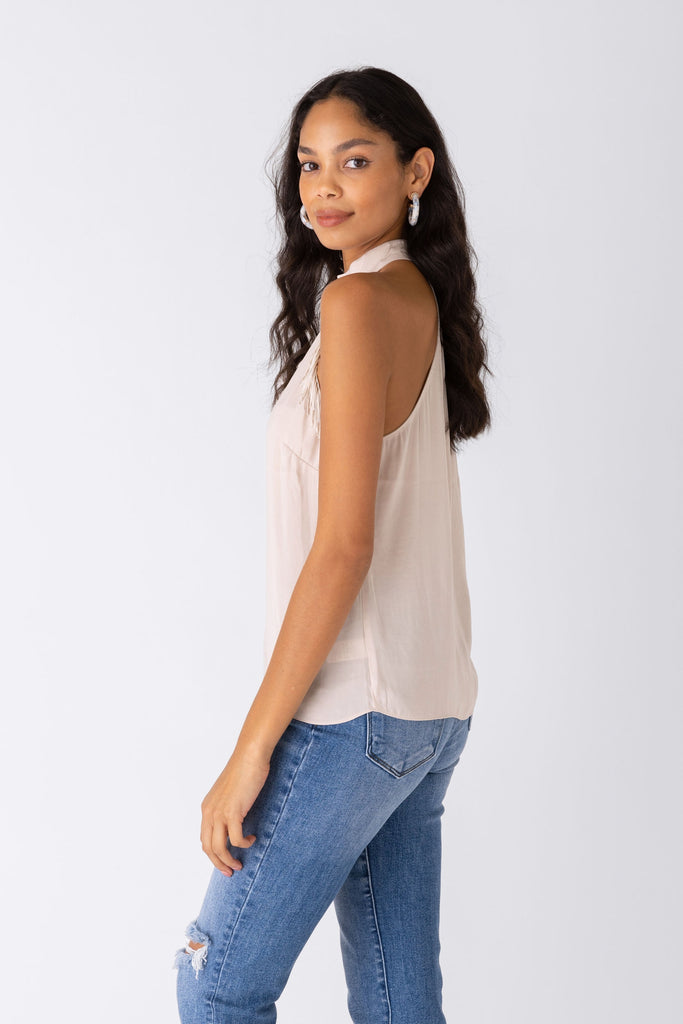 Janice Fringe Mock Neck Top - fab'rik