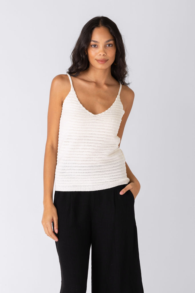 Tulum Textured Crochet Sleeveless Top - fab'rik