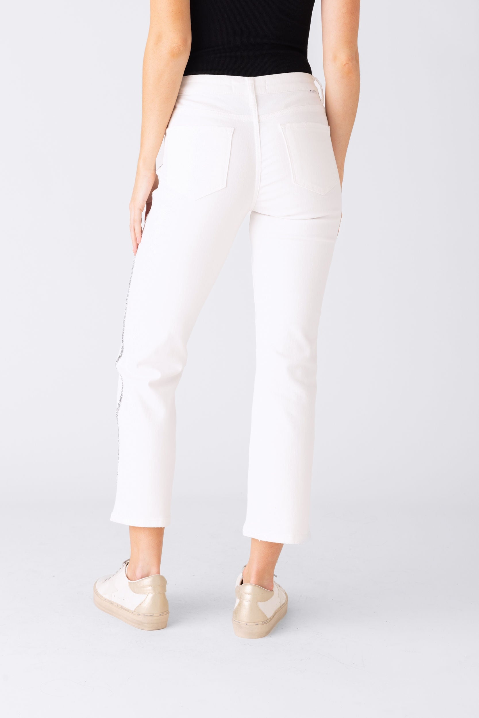 Jodi Sequin High Waisted Straight Leg Jeans - fab'rik