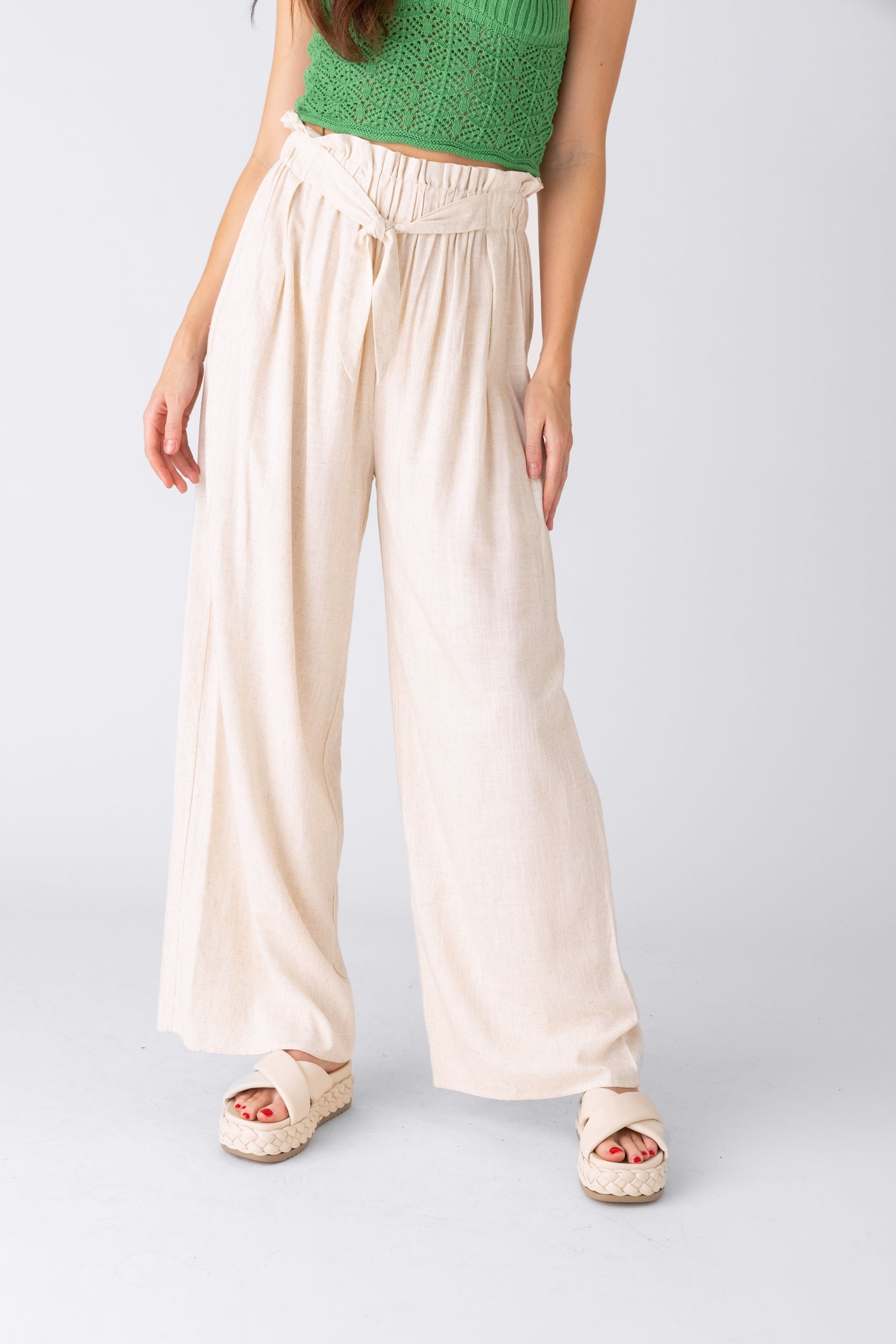 Banks Tie Waist Linen Pant - fab'rik