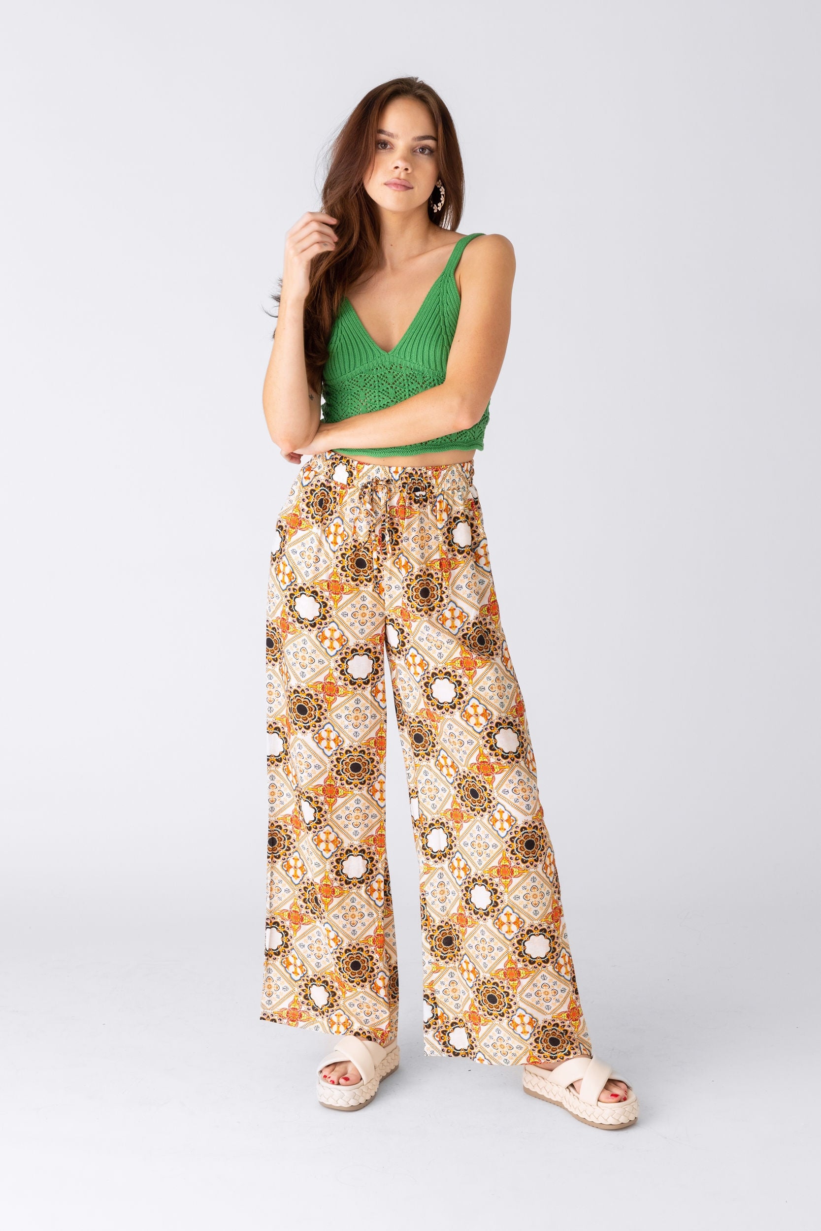 Demi Printed Wide Leg Pant - fab'rik