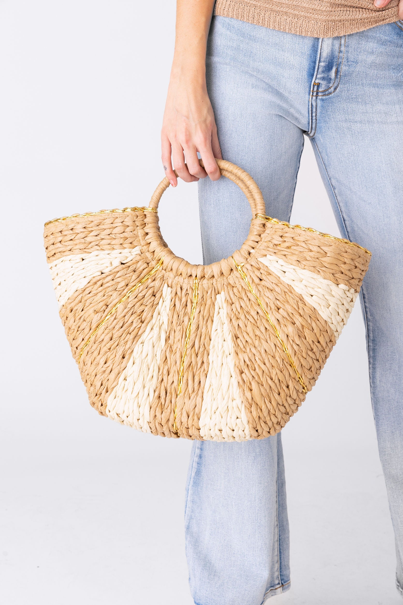 Mollie Straw Top Handle Bag - fab'rik