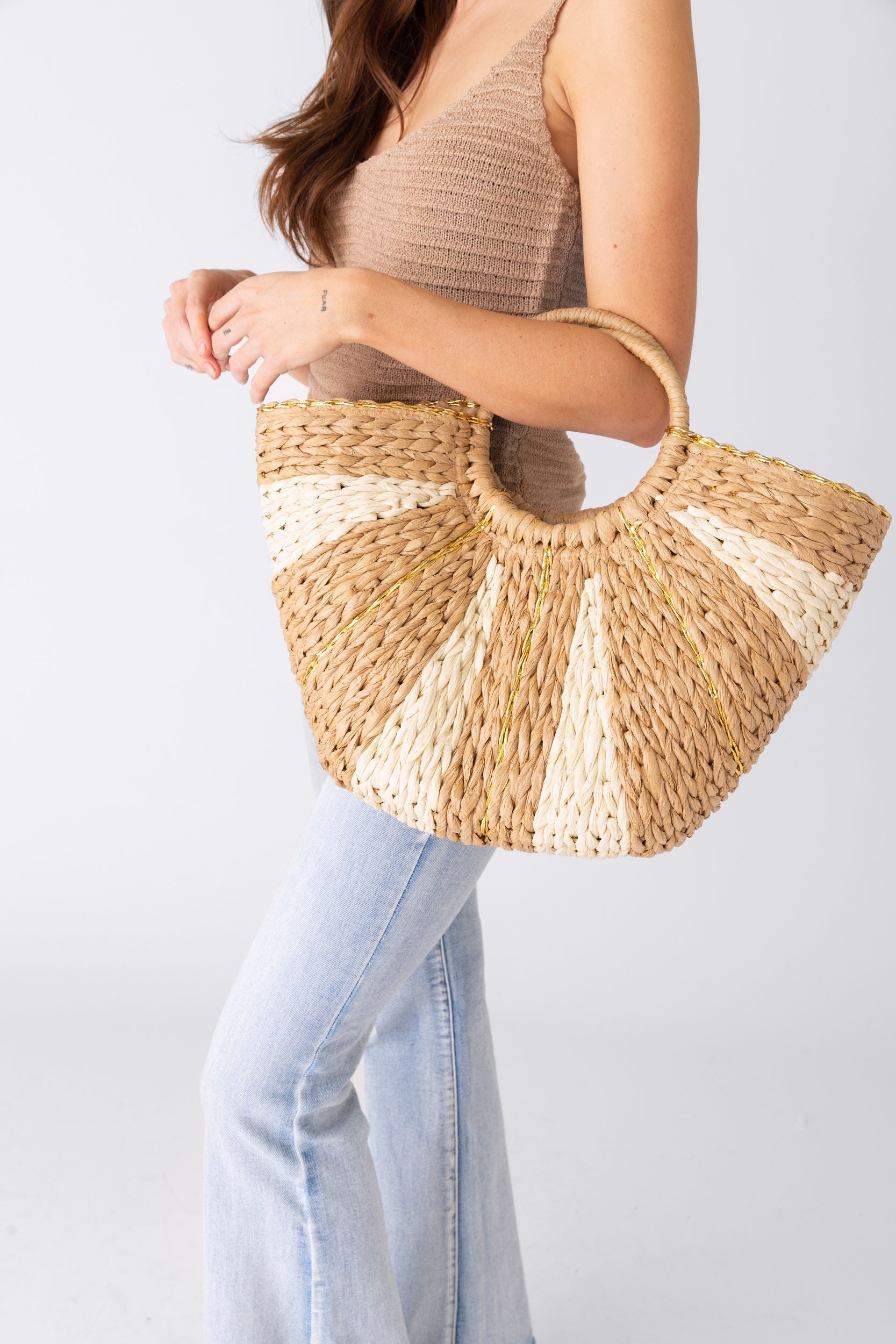Mollie Straw Top Handle Bag - fab'rik