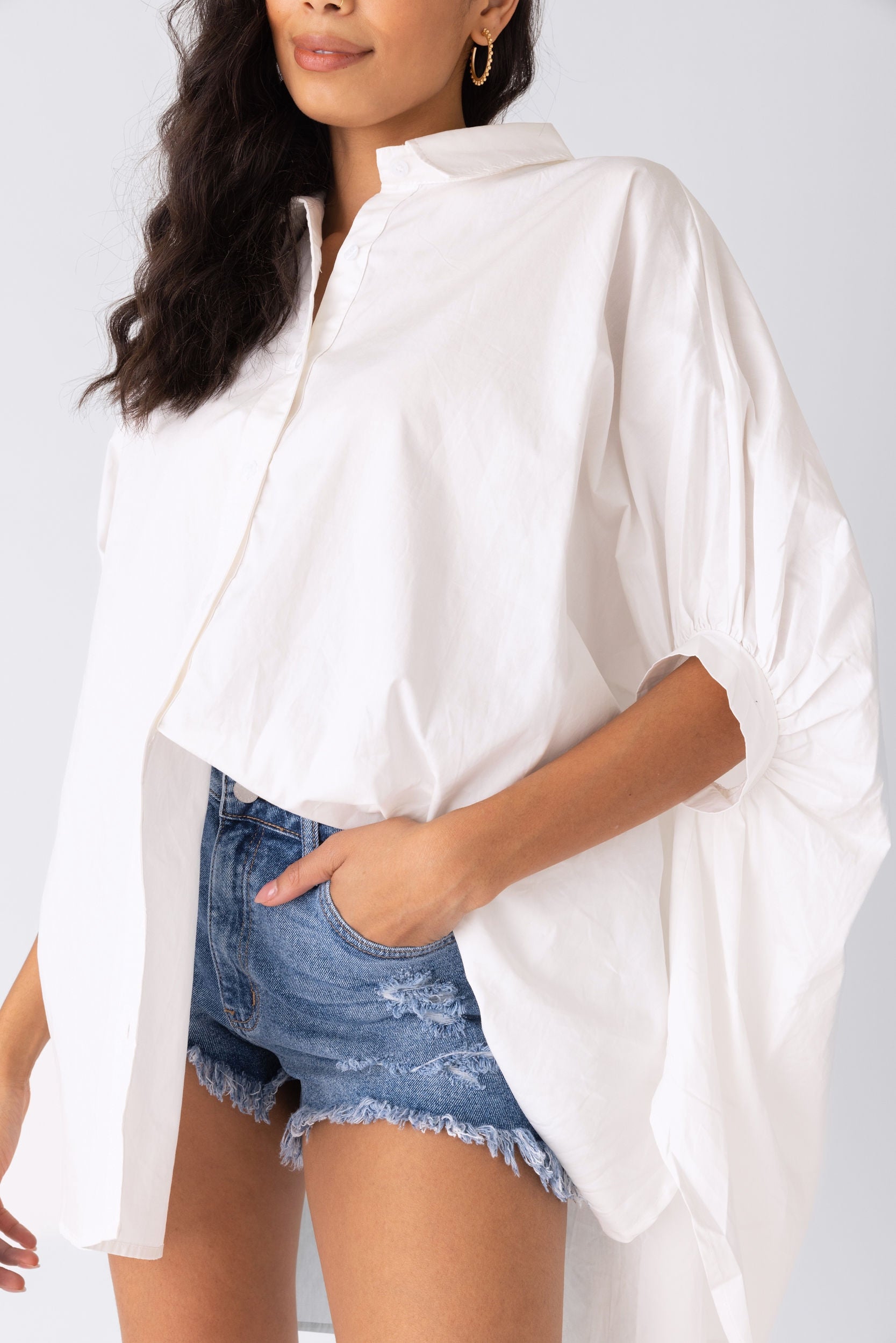 Lucille Oversized Button Down Top - fab'rik