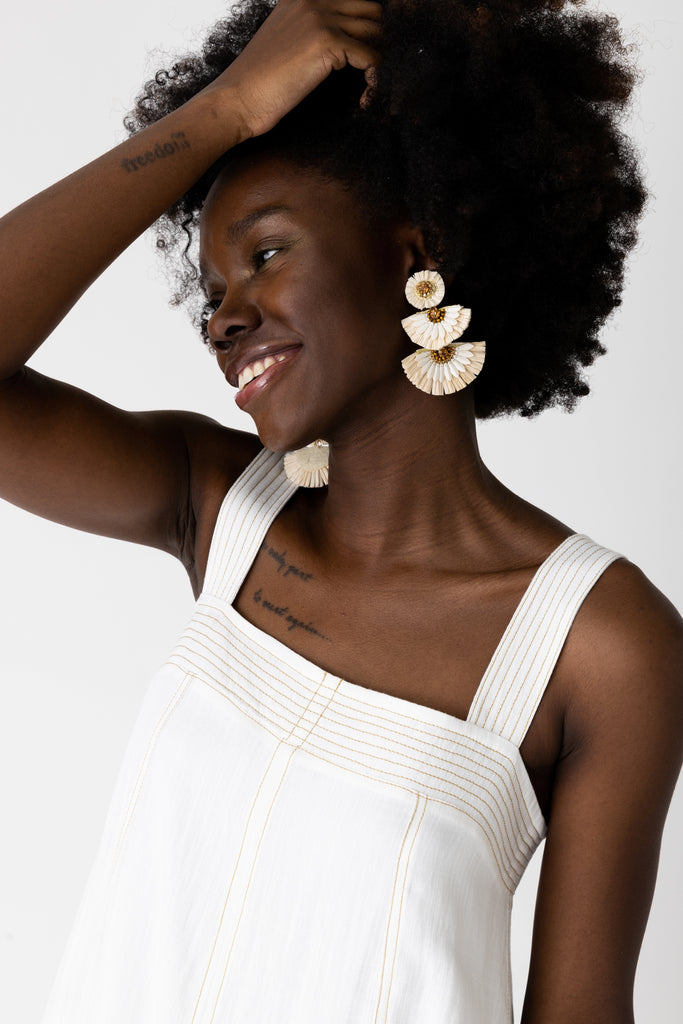Aria Raffia Fan Earring - fab'rik