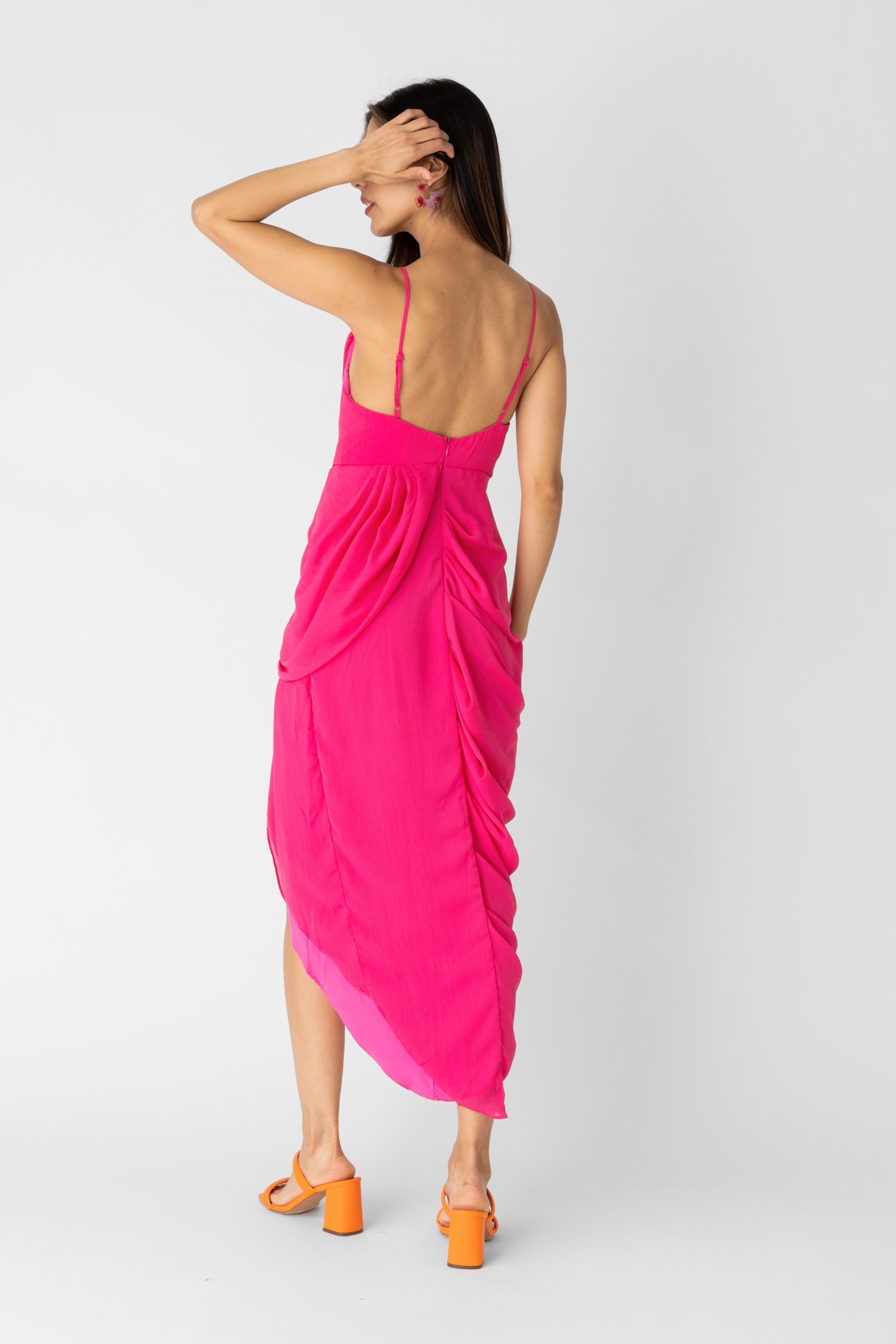 Archie Pleat Detail Midi Dress - fab'rik