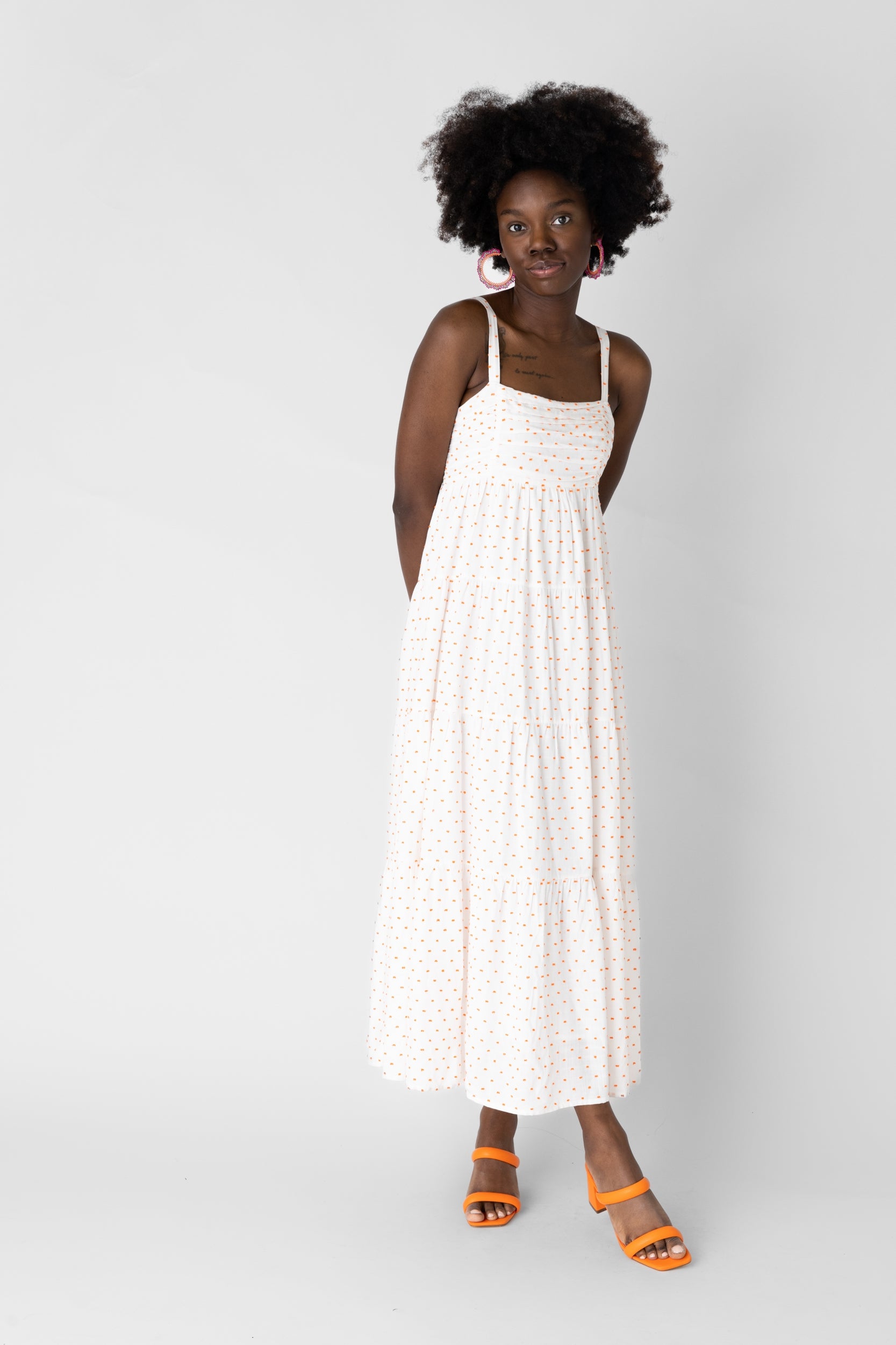 Evangeline Swiss Dot Maxi Dress - fab'rik