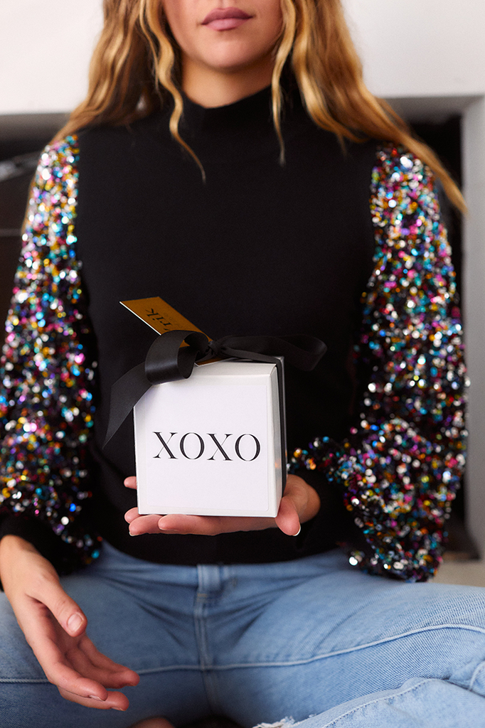 SALE - Katie Sequin Sleeve Knit Blouse - fab'rik