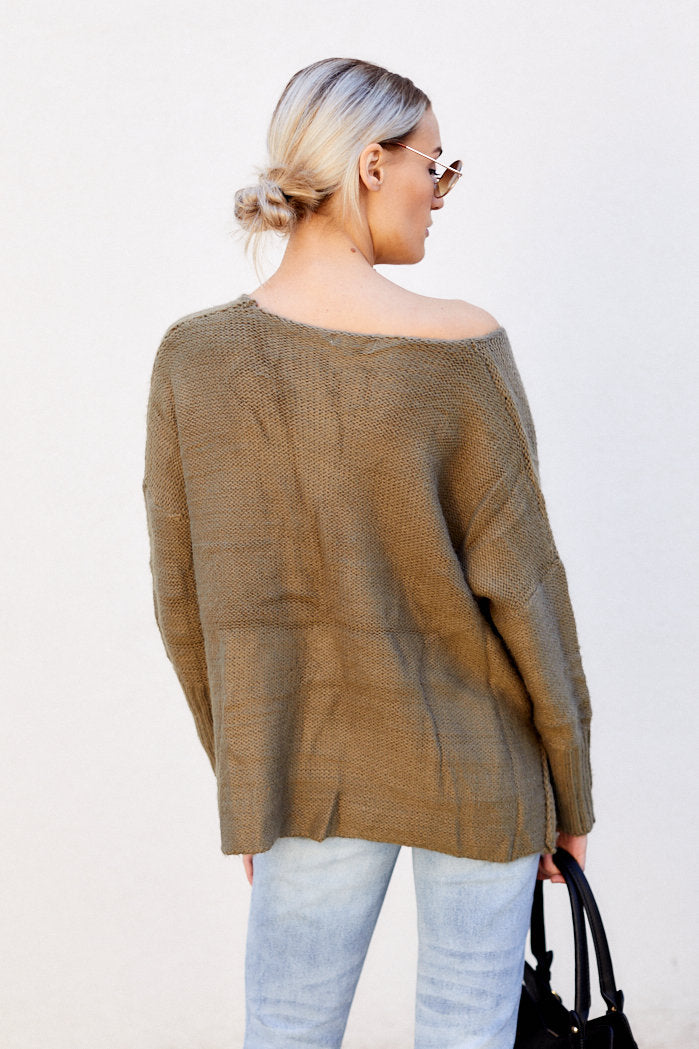 Lena Side Slit Ribbed Hem Sweater - fab'rik