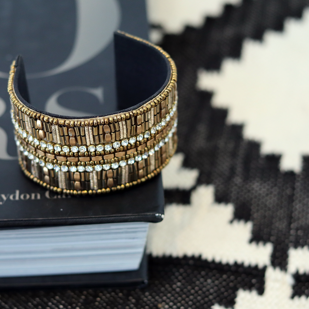 SALE - Mable Beaded Wide Cuff - fab'rik