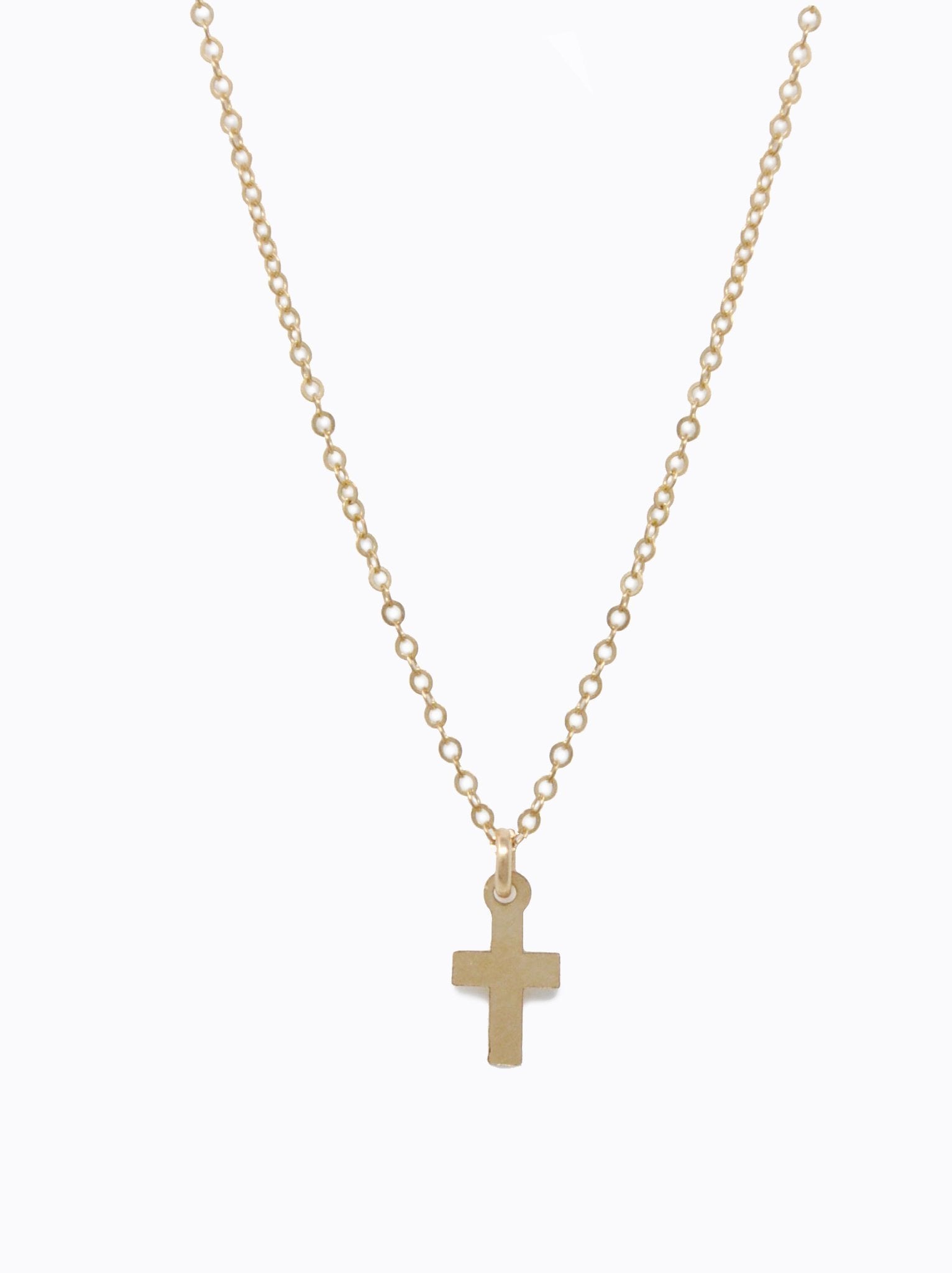 Mini Pendant Necklace: Gold Cross - fab'rik