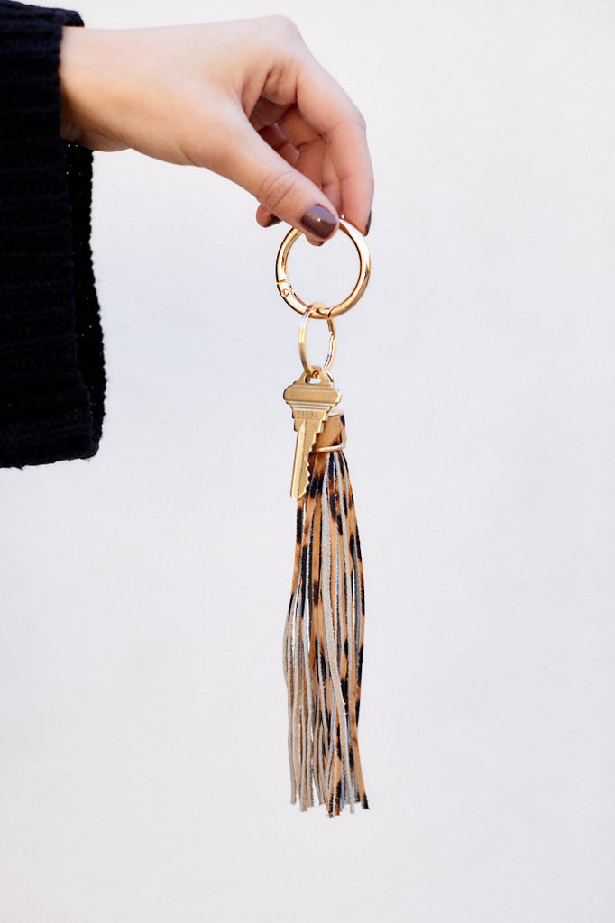 Naomi Leather Tassel Key Chain - fab'rik