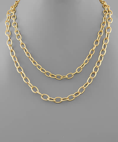 Marie Chain Link Layered Necklace - fab'rik