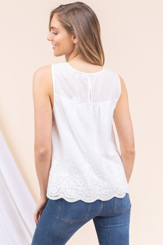 SALE - Greer Eyelet Tank - fab'rik