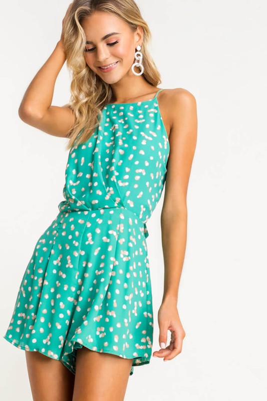 Jolene Printed Tie Back Romper - fab'rik