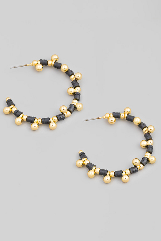 Rerva Beaded Hoop Earring - fab'rik