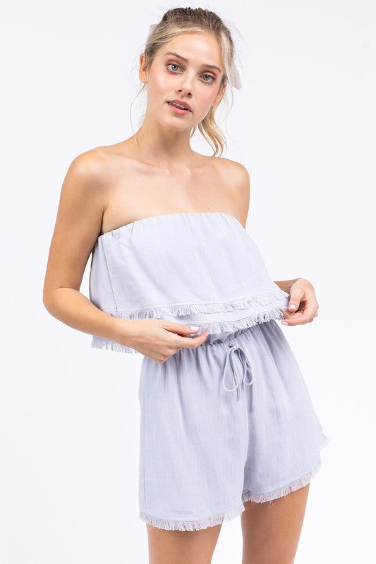 SALE - Scout Fringe Detail Layered Romper - fab'rik