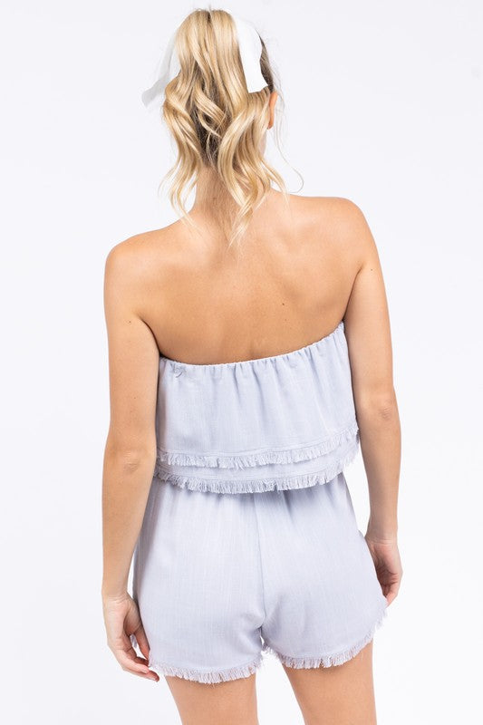 SALE - Scout Fringe Detail Layered Romper - fab'rik