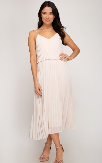 SALE - Rory Pleated Midi Dress - fab'rik