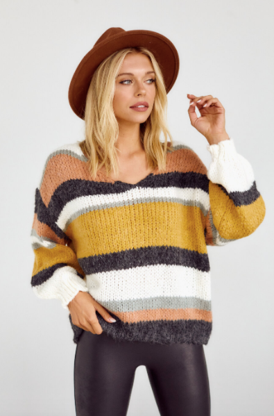 SALE - Mora Stripe Sweater - fab'rik